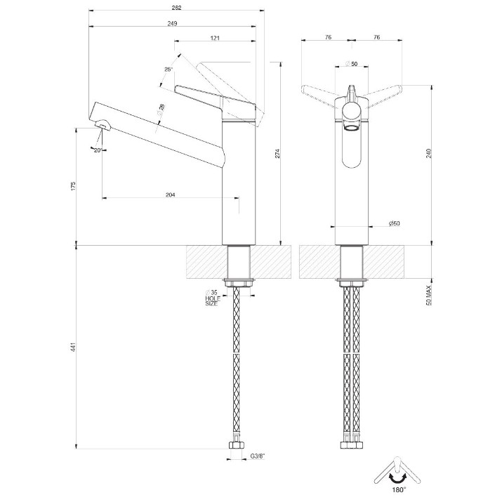 Baterie bucătărie Gessi Thalium 60532-299