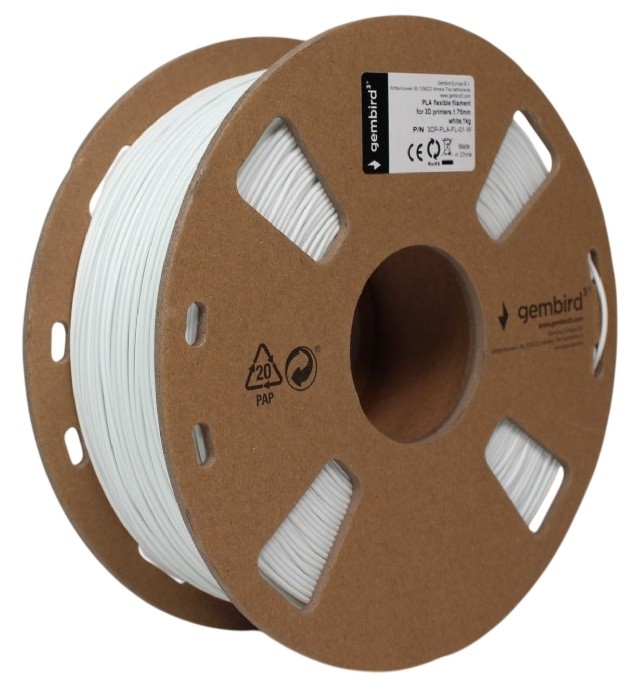 Filament pentru imprimare 3D Gembird 3DP-PLA-FL-01-W