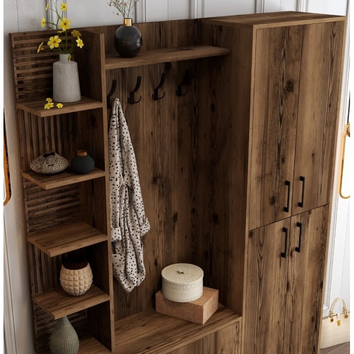 Antreu Trendy Viyana DA Walnut/Black 200x150x35cm GTR001363
