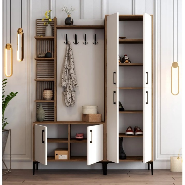 Прихожая Trendy Viyana DA Walnut/White/Black 200x150x35cm GTR001366