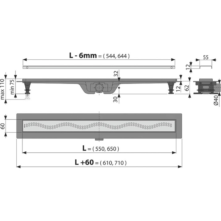 Трап для душа Alcaplast APZ8-550M (106344)