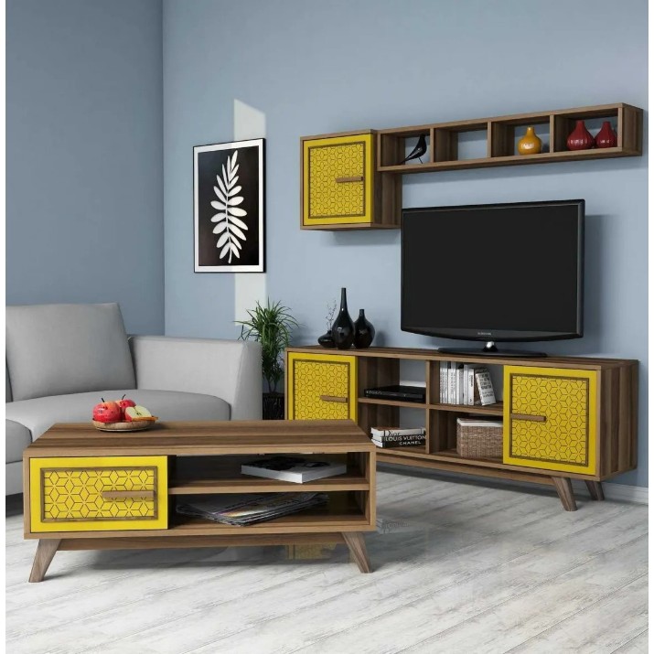 Гостиная Trendy Ayla Walnut/Yellow GTR001308