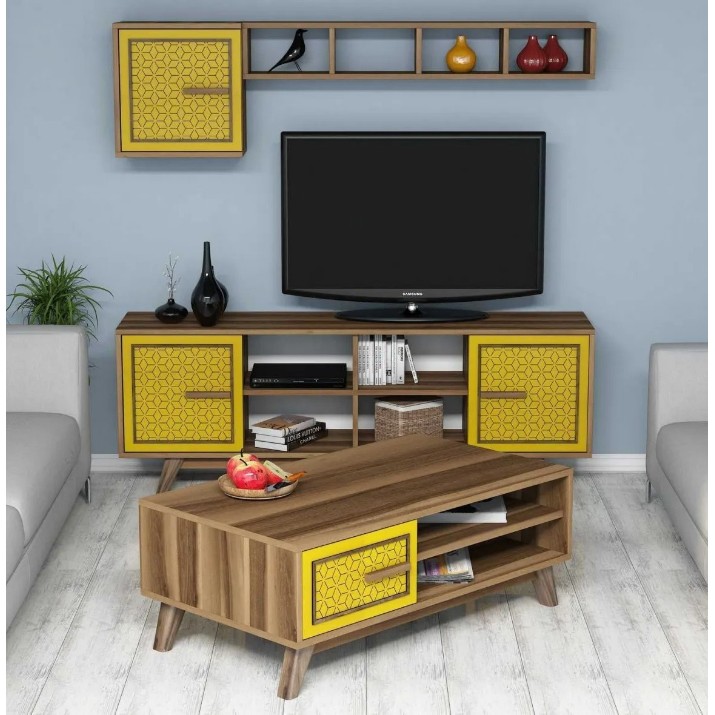 Гостиная Trendy Ayla Walnut/Yellow GTR001308
