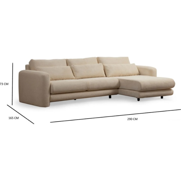 Угловой диван Trendy Lily Beige R 290x165x73cm GTR003561