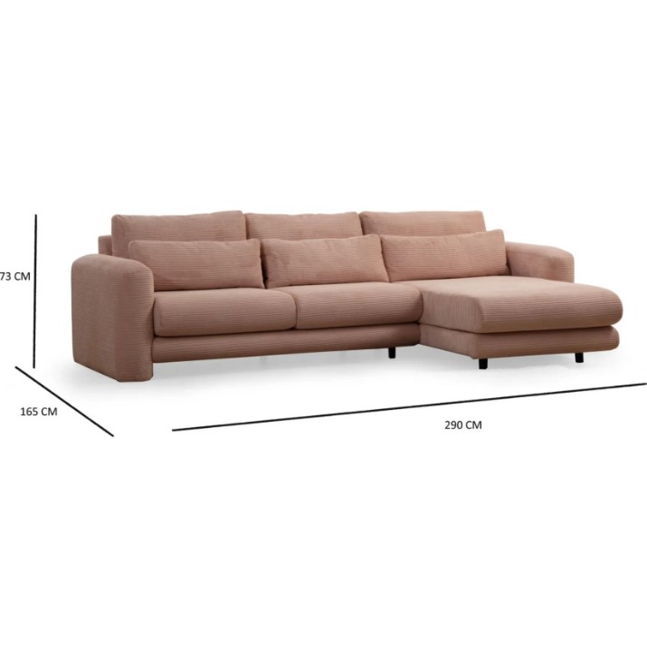 Угловой диван Trendy Lily Pink R 290x165x73cm GTR003565