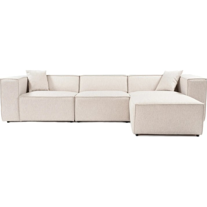 Canapea de colț Trendy Lora L1-O1-1R-POUFFE Light Brown 303x193x65cm GTR003639