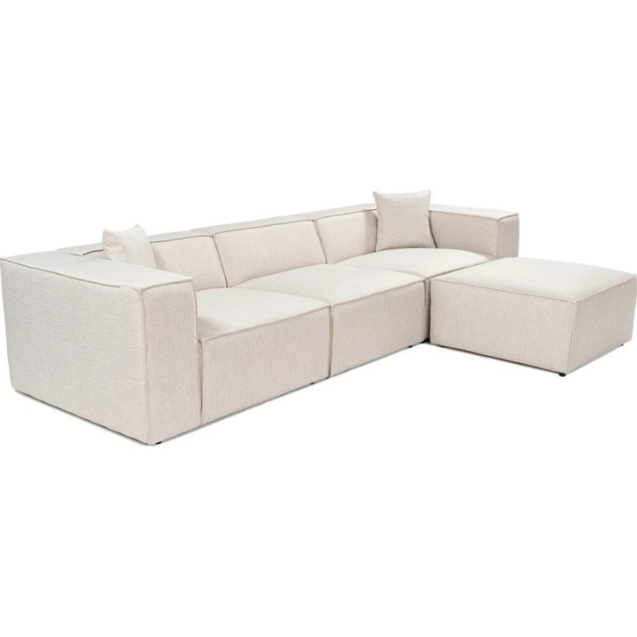 Canapea de colț Trendy Lora L1-O1-1R-POUFFE Light Brown 303x193x65cm GTR003639