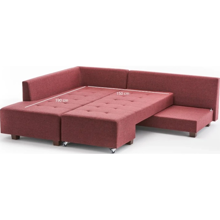 Угловой диван Trendy Manama Claret Red L 282x206x85cm GTR003367