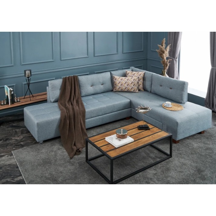 Угловой диван Trendy Manama Light Blue R 282x206x85cm GTR003424