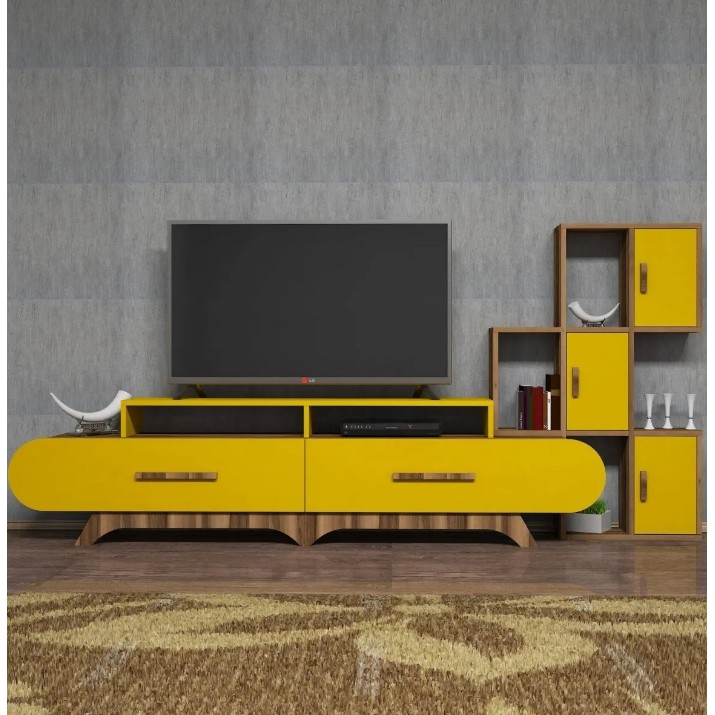 Living Trendy Flora S Walnut/Yellow GTR000186