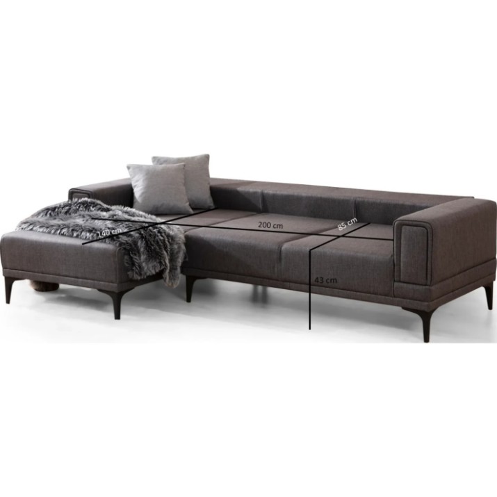 Угловой диван Trendy Orizont Dark Grey L 250x140x77cm GTR003323