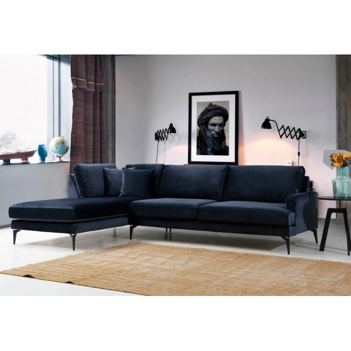 Угловой диван Trendy Papira Chl+3R Navy Blue L 283x180x88cm GTR003465