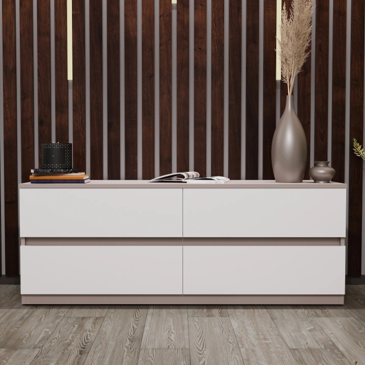 Comodă Bayro Harmony 1500x560x450 Grey Stone/White (608273)