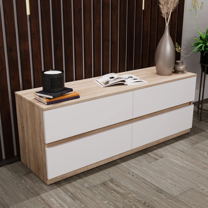 Comodă Bayro Harmony 1500x560x450 Oak Sonoma/White (608274)