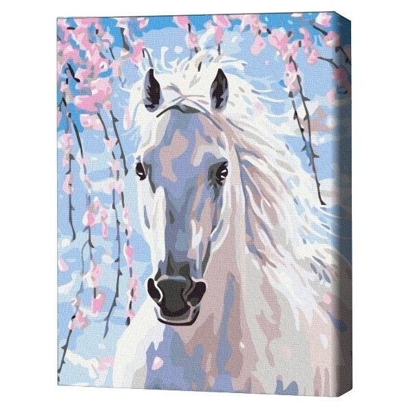 Картина по номерам Brushme Лошадь среди цветов сакуры 30x40cm (RBS8528FC)