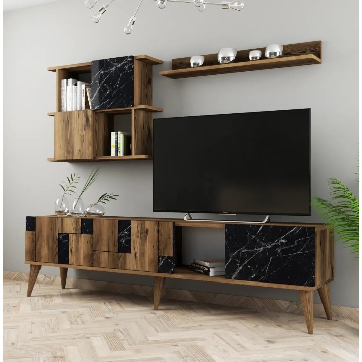 Living Trendy Madrid Walnut/Black Marble GTR000175