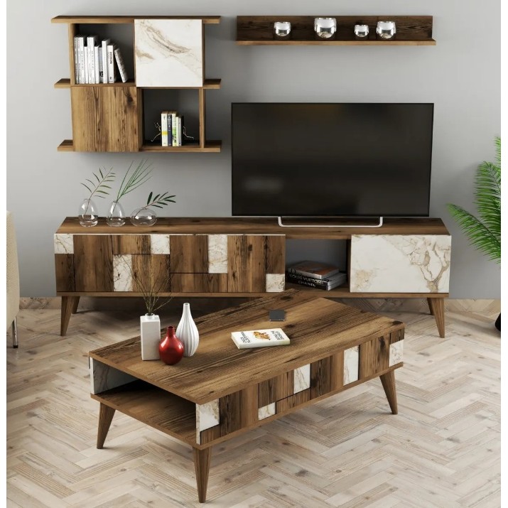 Living Trendy Madrid Walnut/White Marble GTR001284