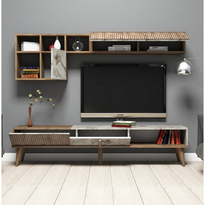 Living Trendy Milano Walnut/White Marble GTR000179