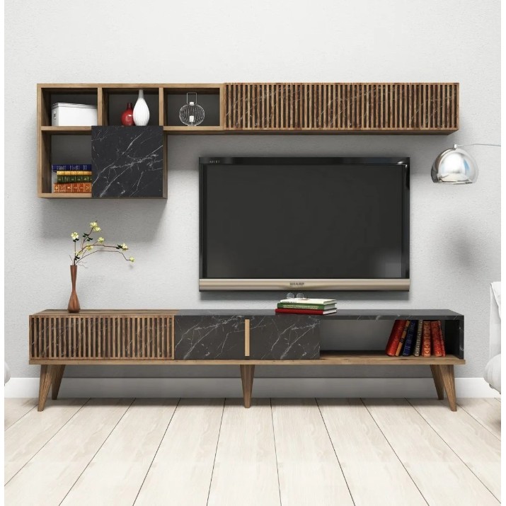 Living Trendy Milano Walnut/Black Marble GTR001286