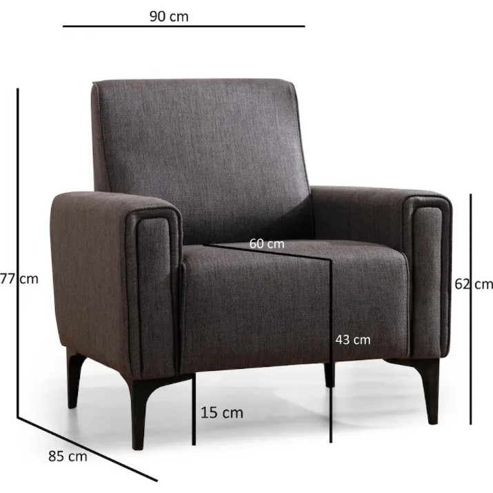Fotoliu Trendy Orizont Dark Grey 85x90x77cm GTR001947