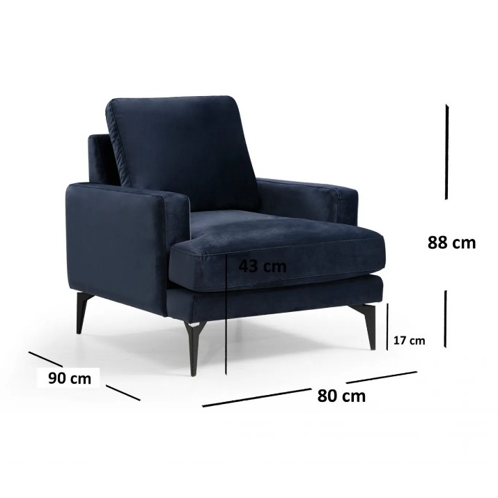 Кресло Trendy Papira Navy Blue 90x88x80cm GTR002015