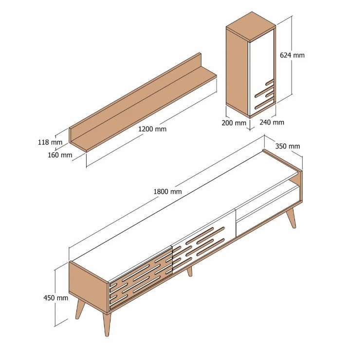 Living Trendy Valensiya Walnut/White GTR000151