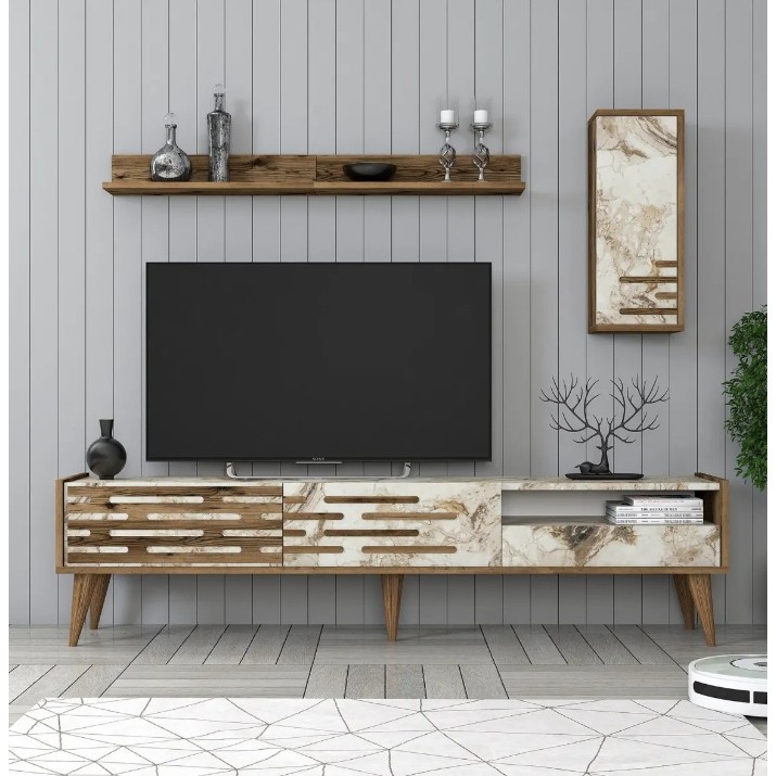 Living Trendy Valensiya Walnut/White Marble GTR000152