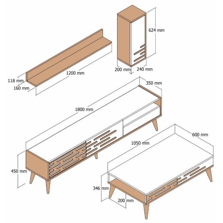 Гостиная Trendy Valensiya Walnut/White Marble GTR001276