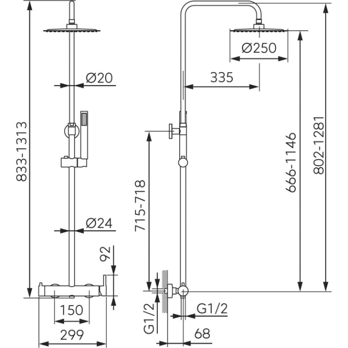 Душевой набор Ferro Ciriculus NP85-BCK7UGM