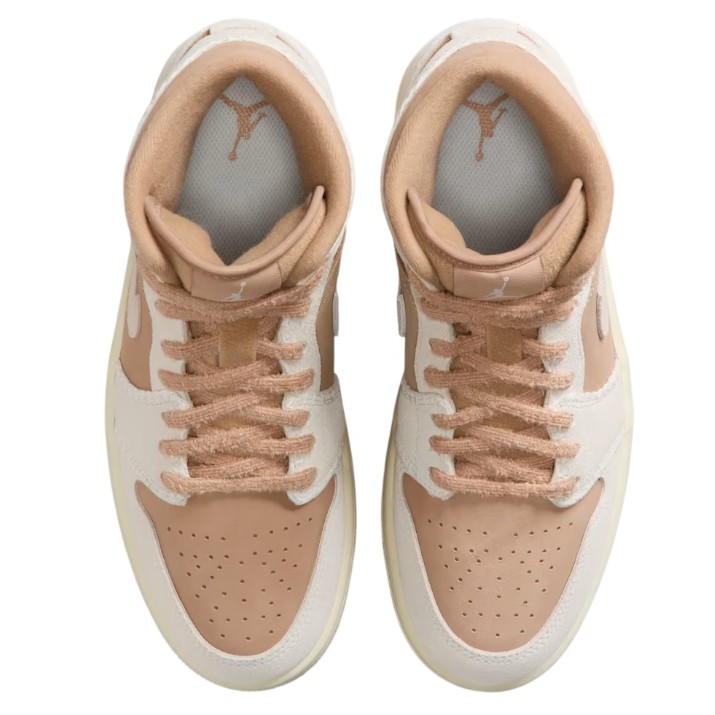 Bocanci pentru dame Nike Air Jordan 1 Mid Se Hemp/Sail/Light Orewood Brown, s.37.5