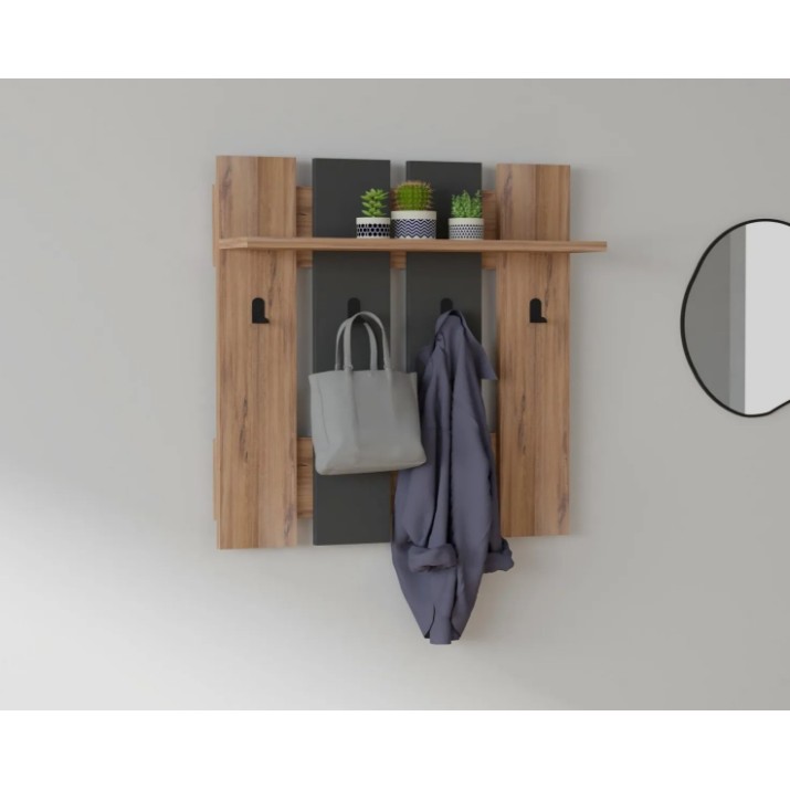 Cuier Trendy Mita Walnut/Anthracit 70x18x70cm GTR001566