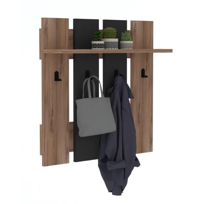 Cuier Trendy Mita Walnut/Anthracit 70x18x70cm GTR001566