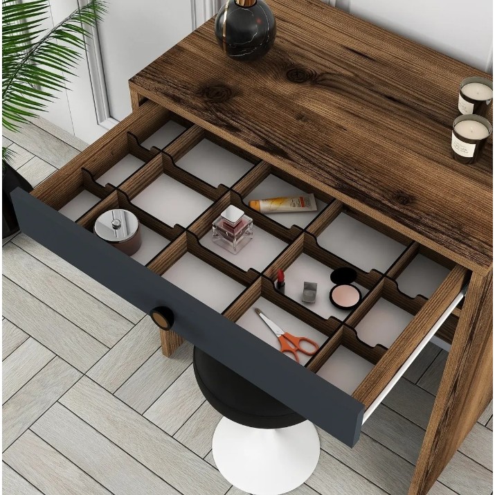 Măsuţă de toaletă Trendy Lizbon Walnut/Anthracit 84.7x70x40cm GTR001446