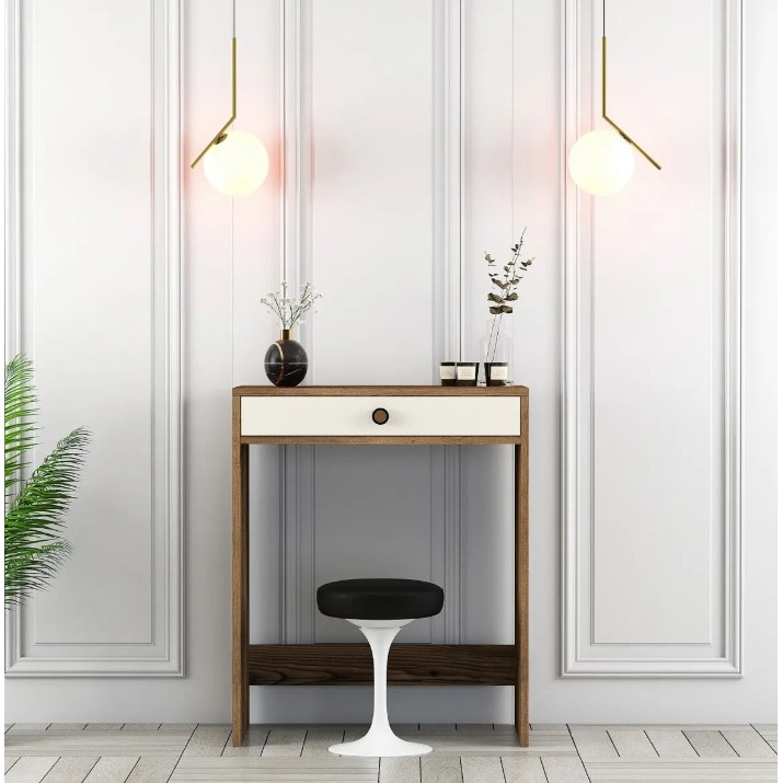 Măsuţă de toaletă Trendy Lizbon Walnut/Cream 84.7x70x40cm GTR001448