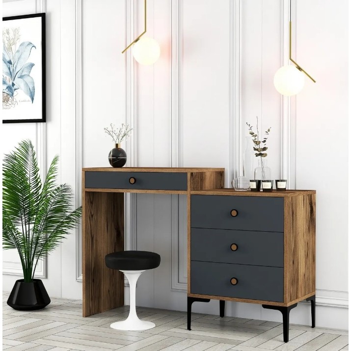 Туалетный столик Trendy Lizbon 550 Walnut/Anthracit 124x84x40cm GTR001459