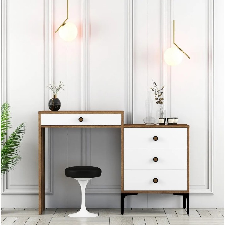 Măsuţă de toaletă Trendy Lizbon 551 Walnut/White 124x84x40cm GTR001460