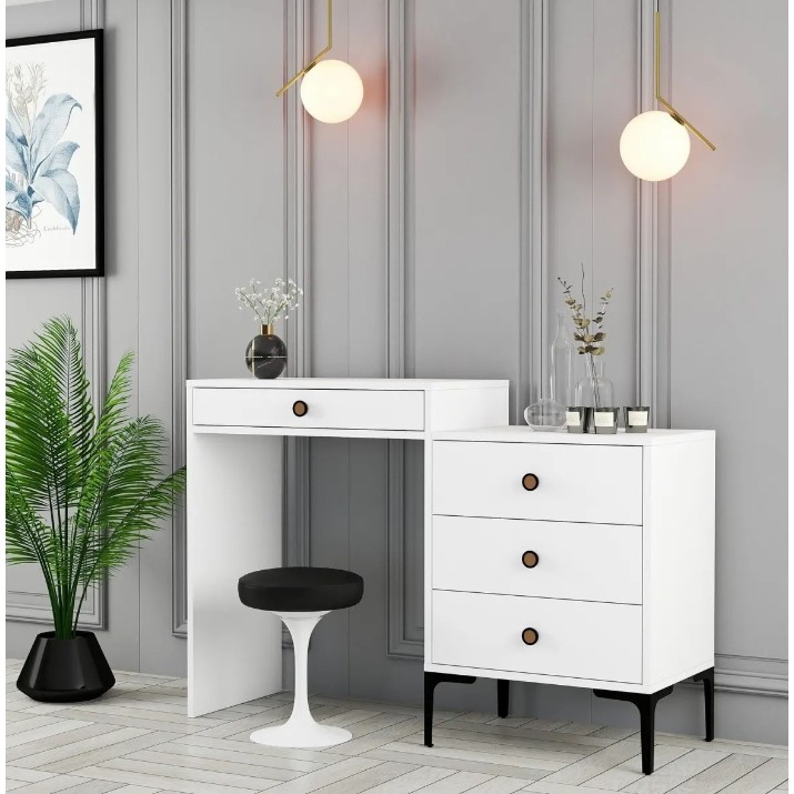 Măsuţă de toaletă Trendy Lizbon 556 White 124x84x40cm GTR001465