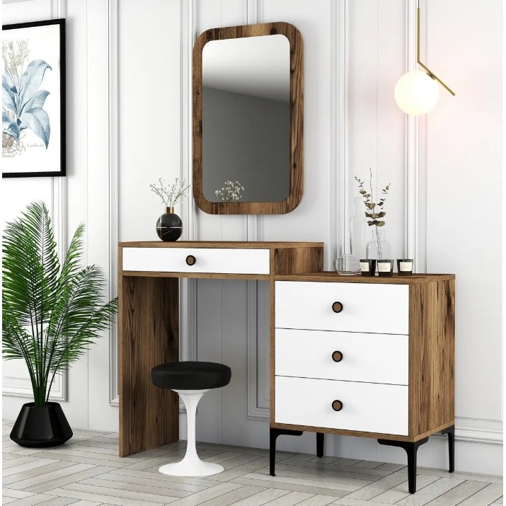 Туалетный столик Trendy Lizbon 544 Walnut/White 124x84x40cm GTR001664