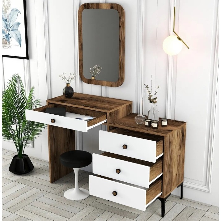 Туалетный столик Trendy Lizbon 544 Walnut/White 124x84x40cm GTR001664