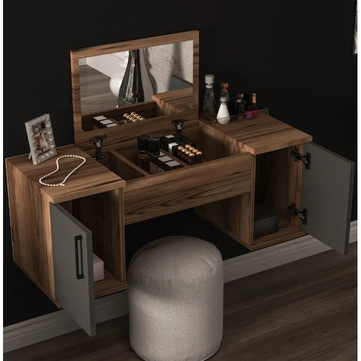 Măsuţă de toaletă Trendy Mercan Walnut/Anthracit 100x74x35cm GTR005868