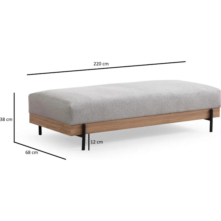 Bancheta Trendy Eti Oak/Grey 68x158x38cm GTR002916