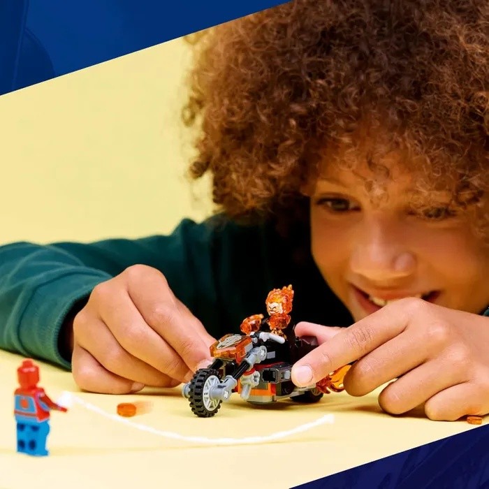 Set de construcție Lego Marvel: Spider-Man vs Ghost Rider Motorcycle (76335)