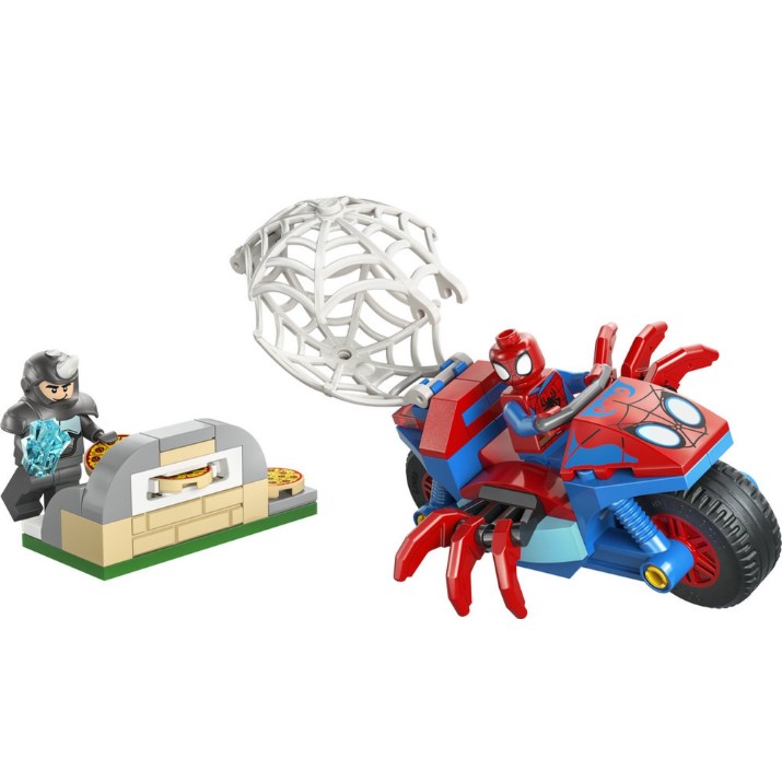 Set de construcție Lego Marvel: Spidey On His Motorcycle vs Rhino (11206)