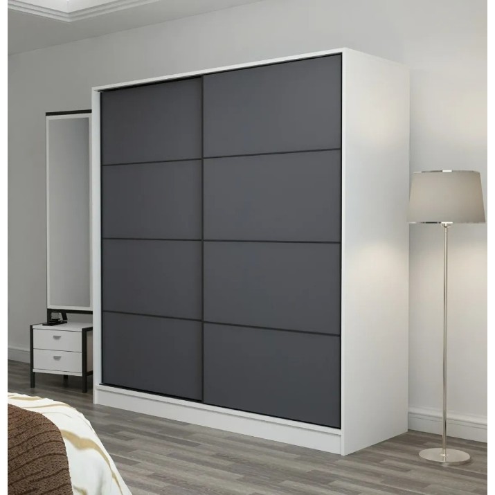 Dulap cu uşi glisante Trendy Kale 3159 White/Anthracit 180x190x60cm GTR004271