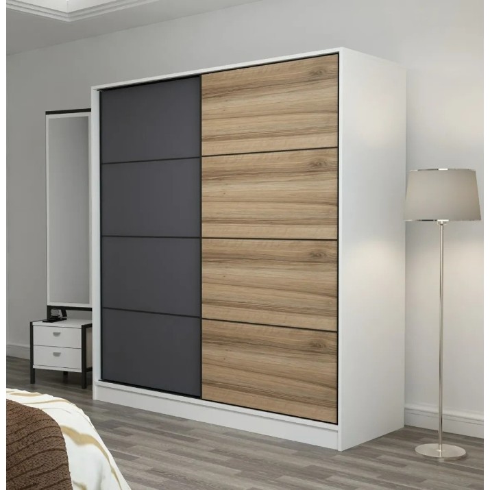Шкаф-купе Trendy Kale 3160 White/Anthracit/Dore 180x190x60cm GTR004272