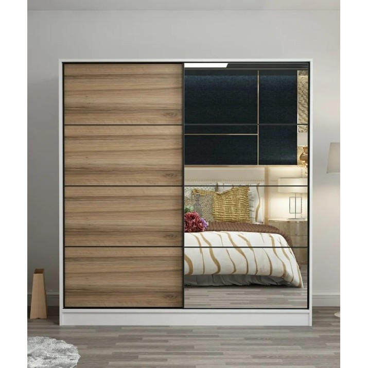 Dulap cu uşi glisante Trendy Kale 3162 White/Dore 180x190x60cm GTR004274