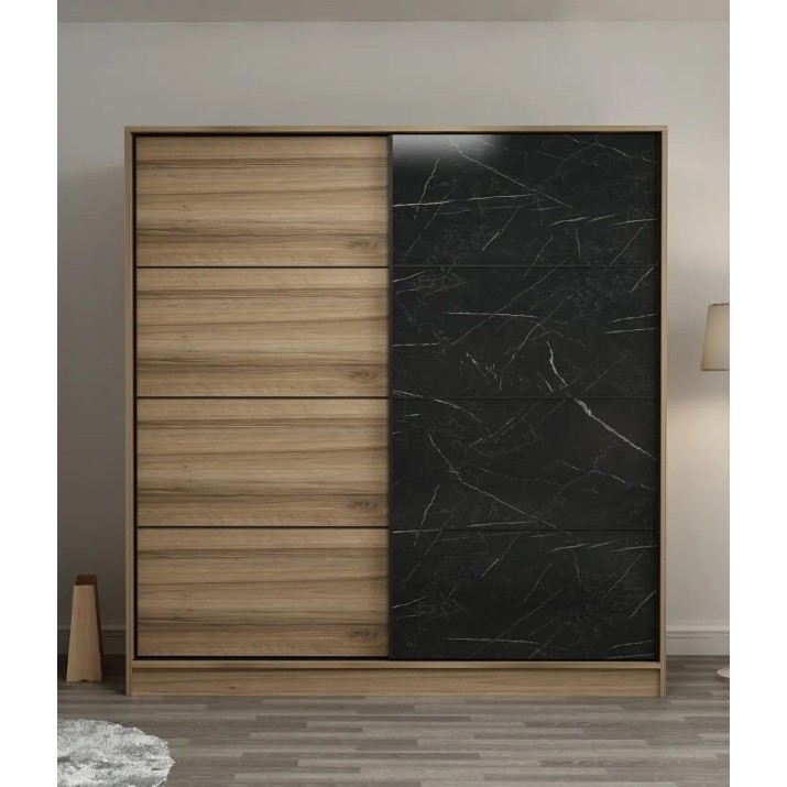 Dulap cu uşi glisante Trendy Kale 3177 Dore/Black 180x190x60cm GTR004289