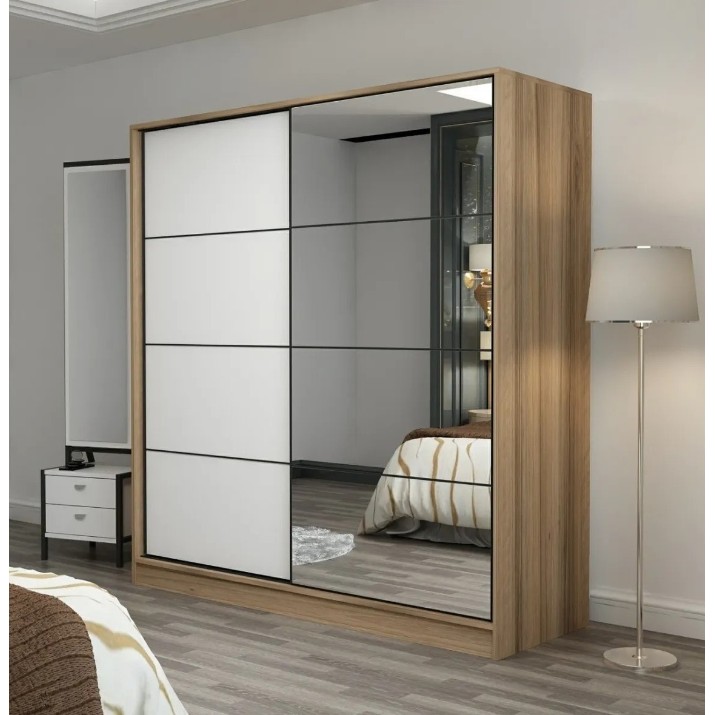 Dulap cu uşi glisante Trendy Kale 3169 Dore/White 180x190x60cm GTR004281