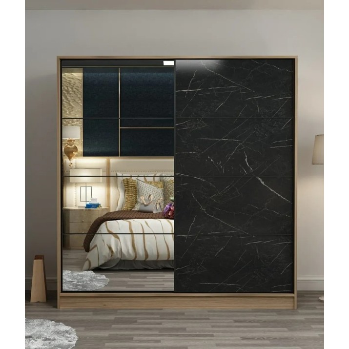 Шкаф-купе Trendy Kale 3176 Dore/Black 180x190x60cm GTR004288