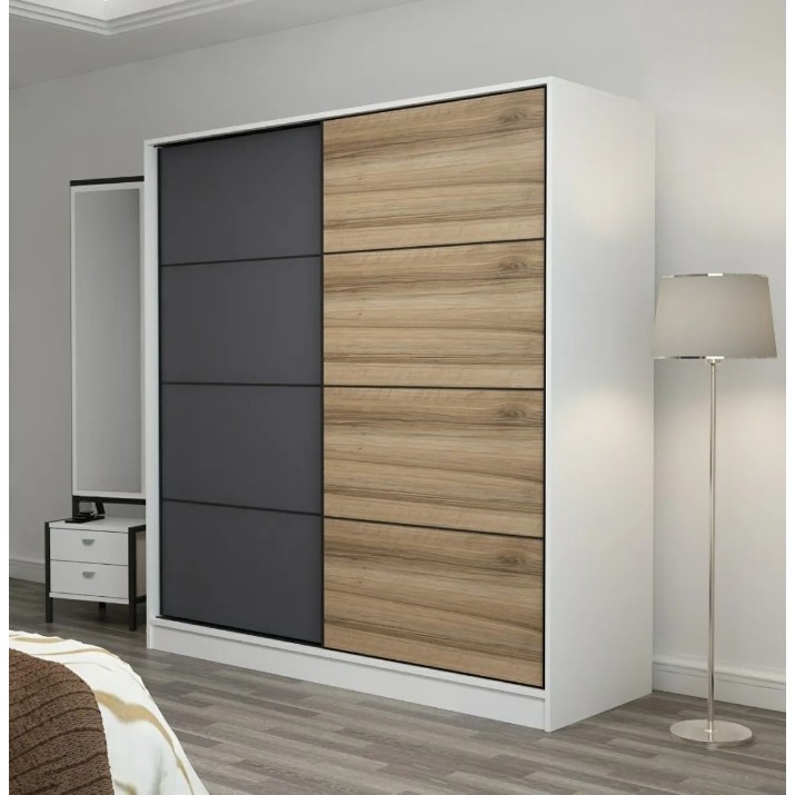 Шкаф-купе Trendy Kale 3964 White/Anthracit/Dore 180x210x60cm GTR004355